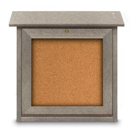 United Visual Products Outdoor Enclosed Combo Board, 48"x36", Black Frame/Blue & Pearl UVCB4836ODB-BLUE-PEARL